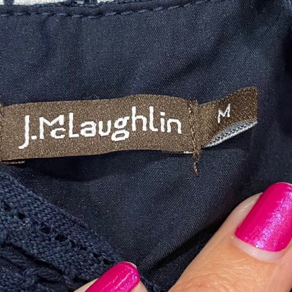 J McLAUGHLIN Navy BlUe Yvoire Lace Women's Top Size Medium - Picture 7 of 12